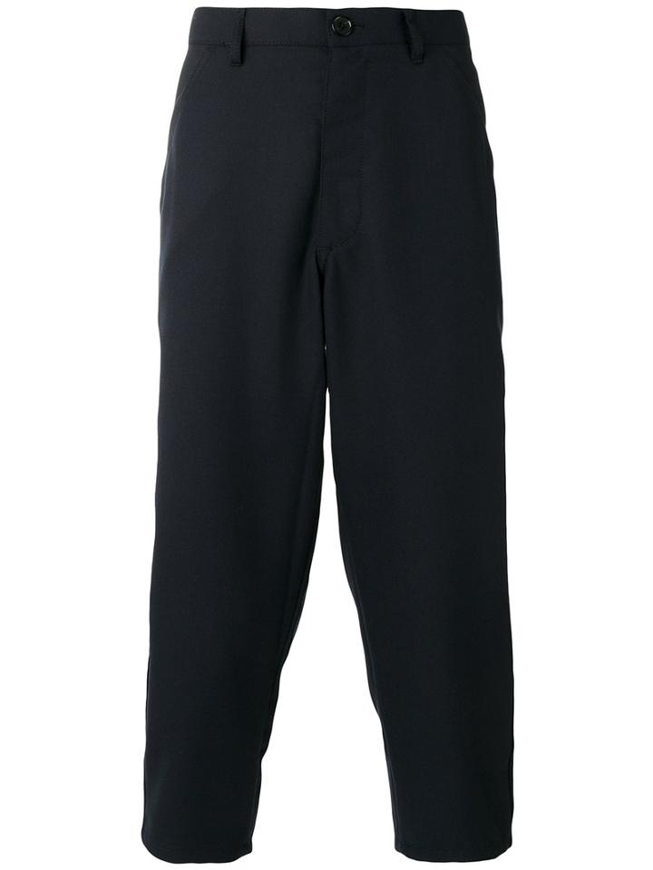 Comme Des Garçons Shirt Cropped Trousers, Men's, Size: Large, Black, Polyester/wool