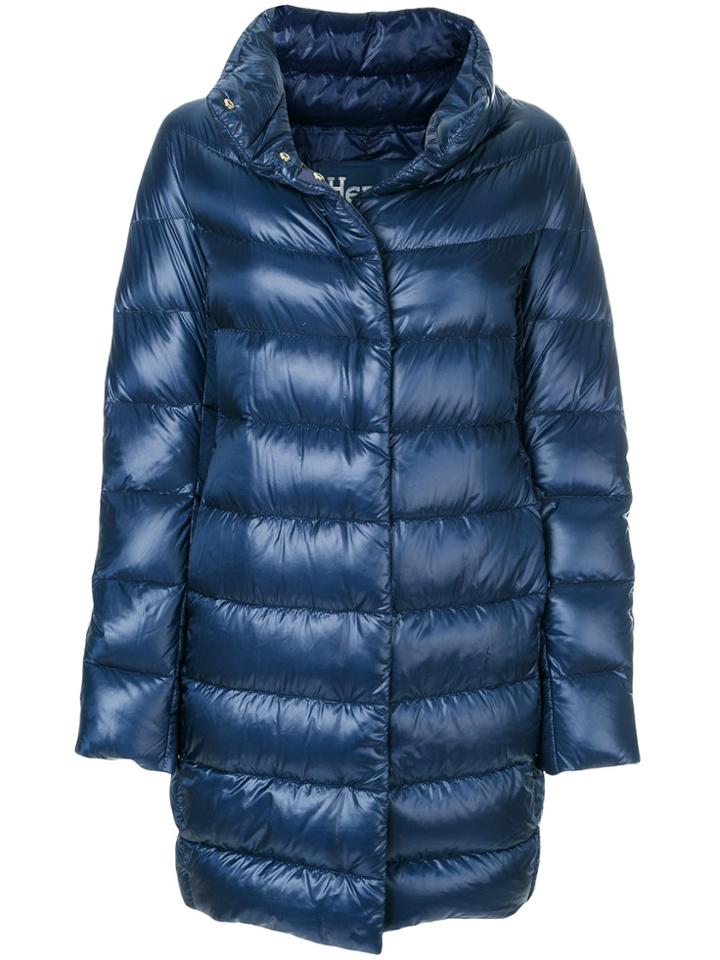 Herno Metallic Padded Coat - Blue