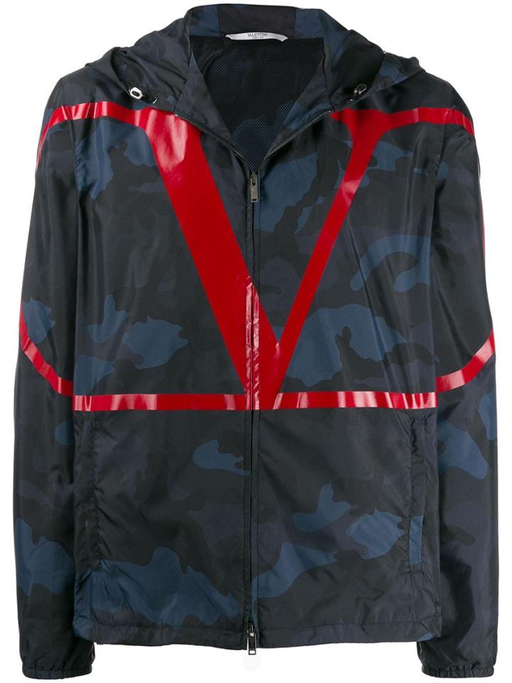 Valentino Camouflage Vlogo Jacket - Blue