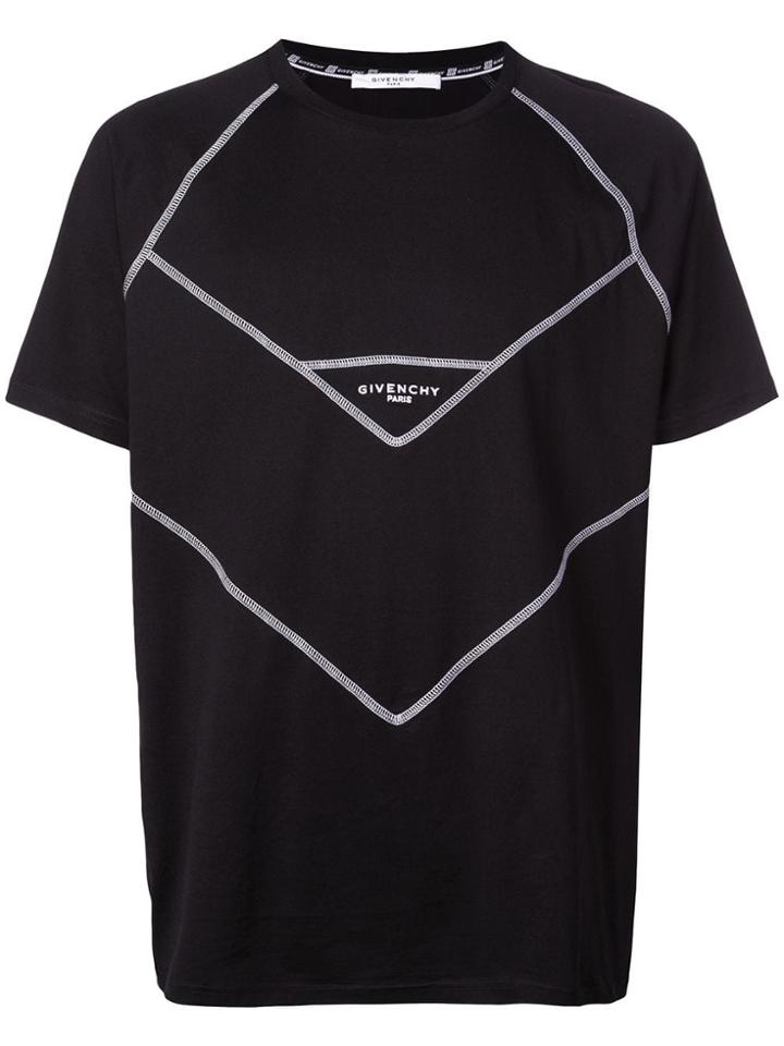 Givenchy Contrast Stitch Logo Print T-shirt - Black