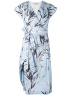 Blumarine Printed Wrap Dress, Women's, Size: 40, Blue, Cotton/spandex/elastane