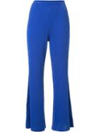 Le Ciel Bleu Ribbed Knit Pants, Women's, Size: 36, Blue, Cotton/polyester