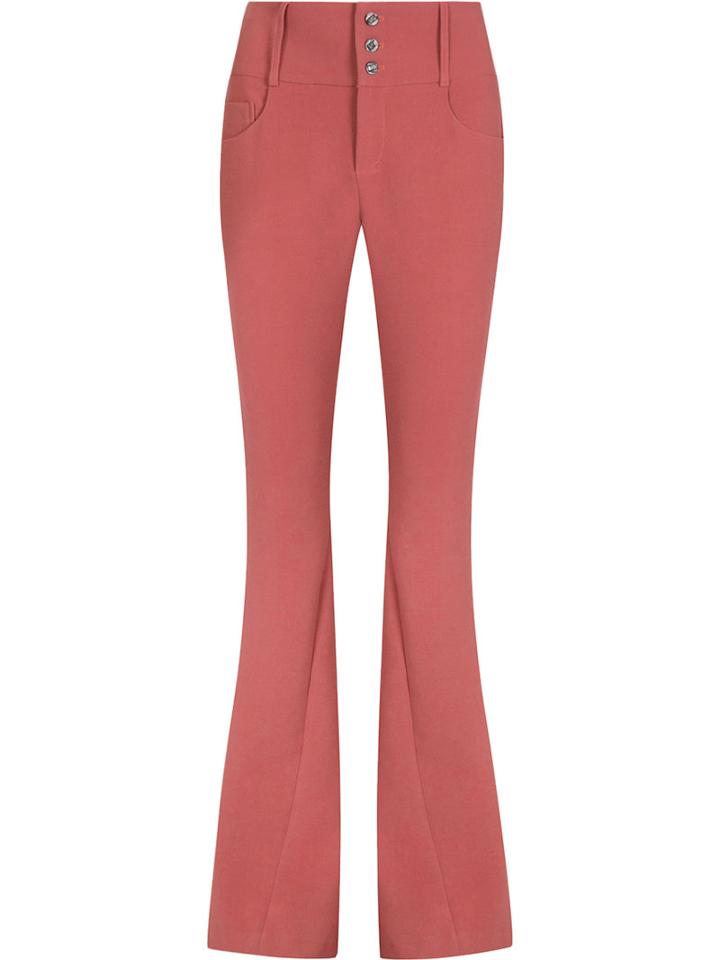 Flared Trousers - Women - Polyester/spandex/elastane/viscose - 38, Pink, Polyester/spandex/elastane/viscose, Lilly Sarti