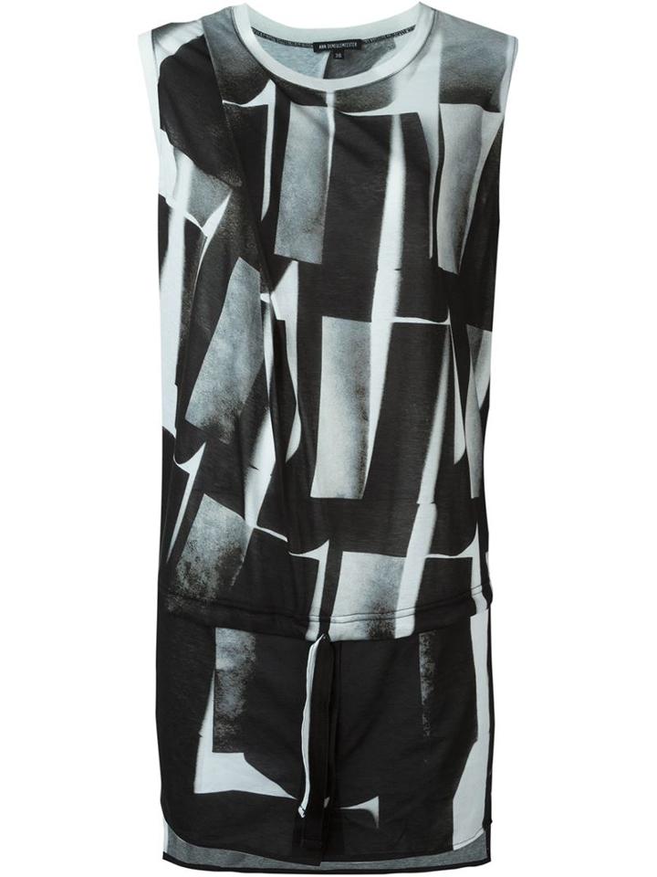 Ann Demeulemeester Abstract Print Dress, Women's, Size: 38, Black, Cotton