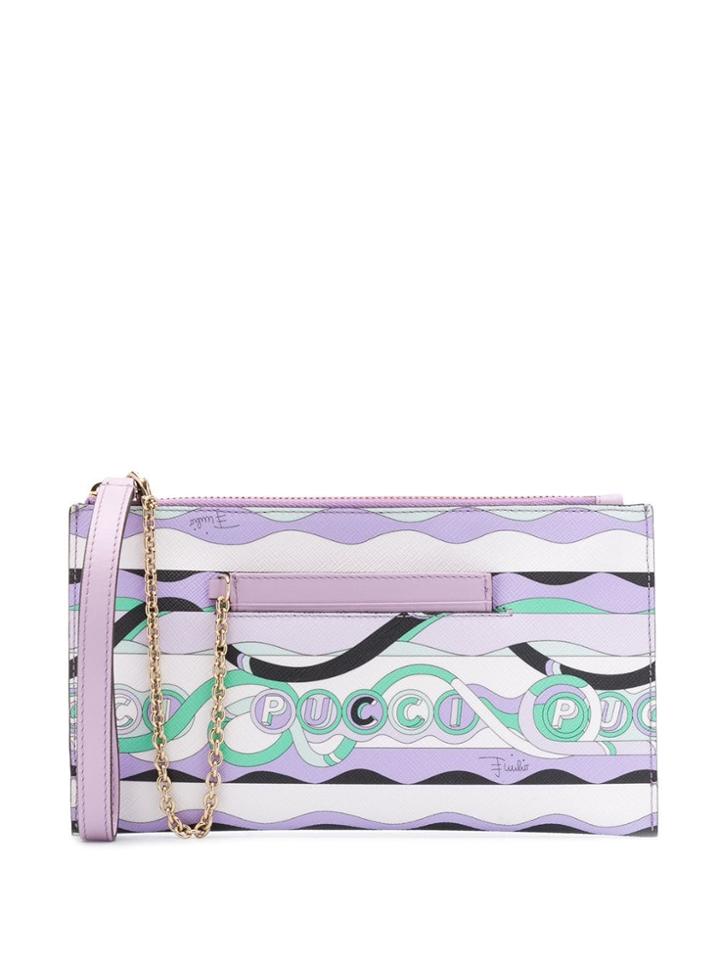 Emilio Pucci La Villa Print Medium Envelope Clutch - Purple