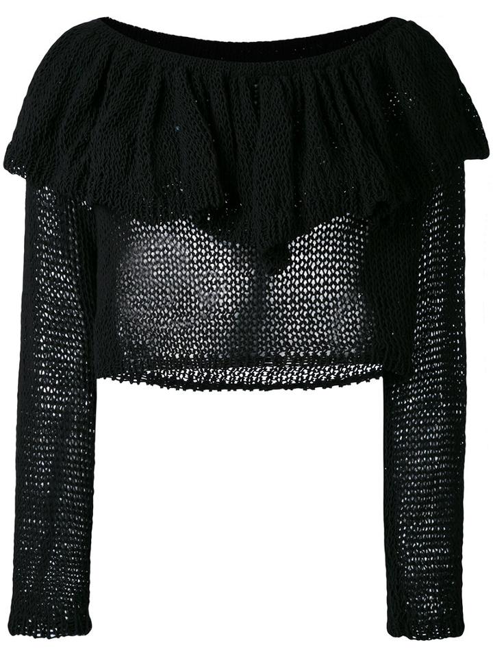 Philosophy Di Lorenzo Serafini - Cold-shoulder Asymmetric Dress - Women - Cotton/polyamide - 38, Black, Cotton/polyamide