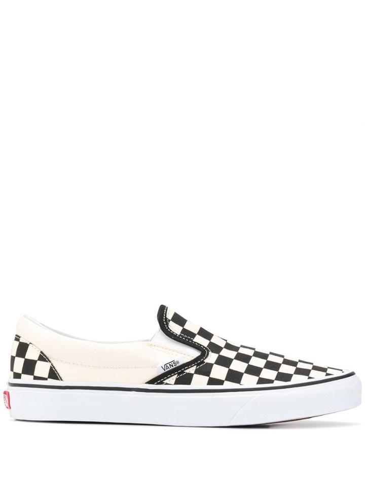 Vans Check Print Slip-on Sneakers - White