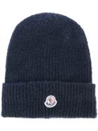 Moncler Classic Knitted Beanie Hat - Blue