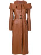 Fendi Colour-shoulder Belted Coat - Brown