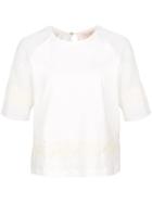 Giambattista Valli Embroidered Sheer Sleeve Top