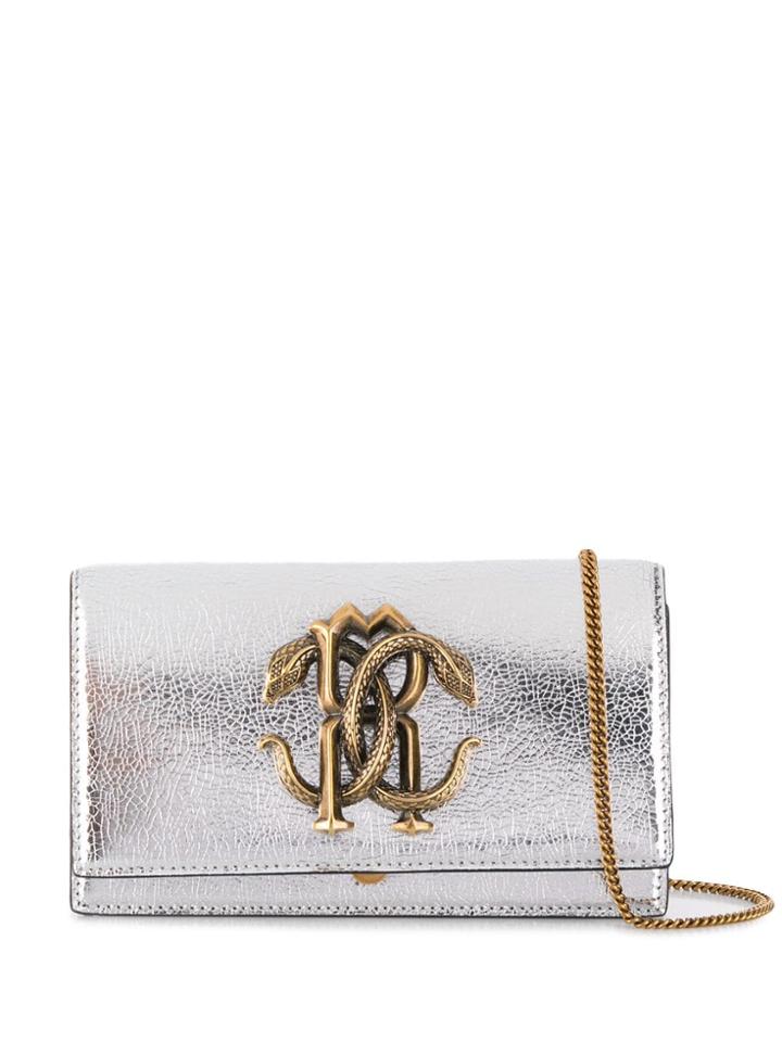 Roberto Cavalli Logo Shoulder Bag - Silver