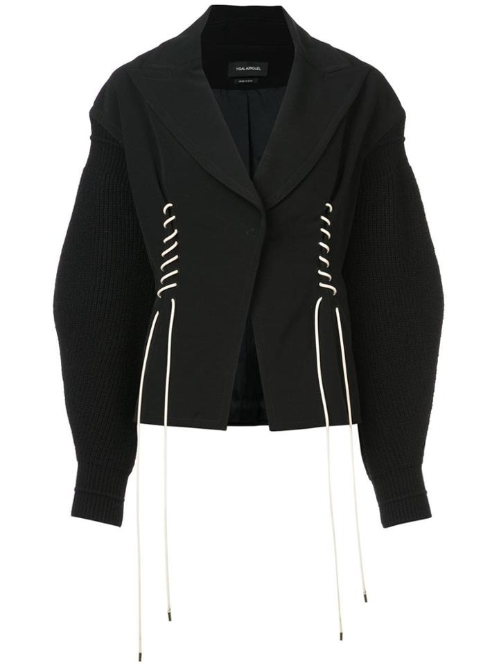 Yigal Azrouel Cord Lace Detail Blazer - Black