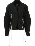 Yigal Azrouel Cord Lace Detail Blazer - Black