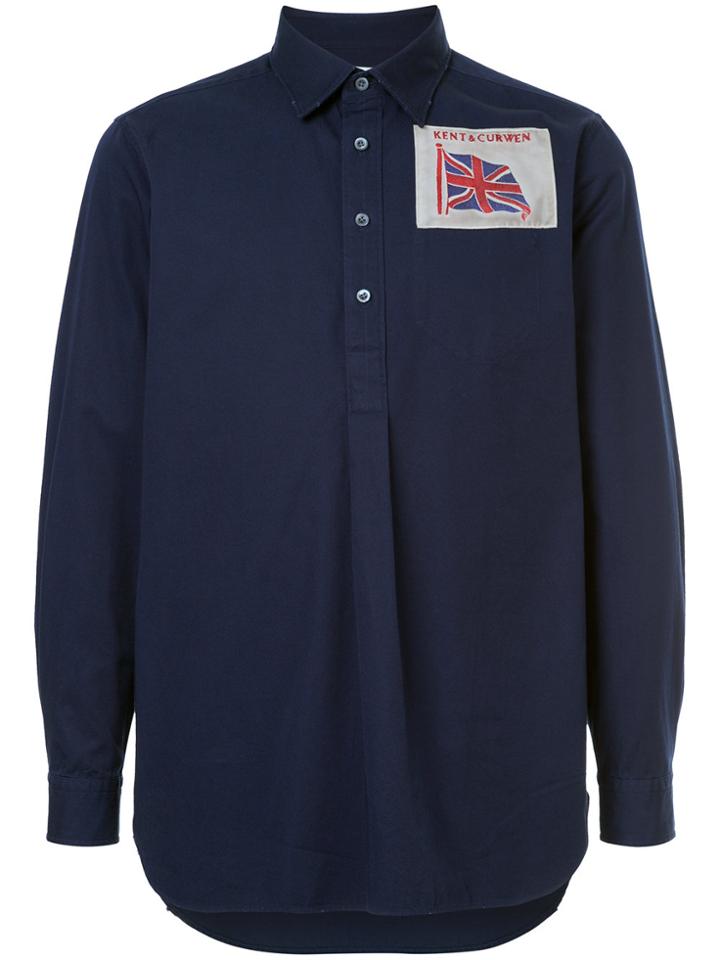 Kent & Curwen Flag Patch Shirt - Blue