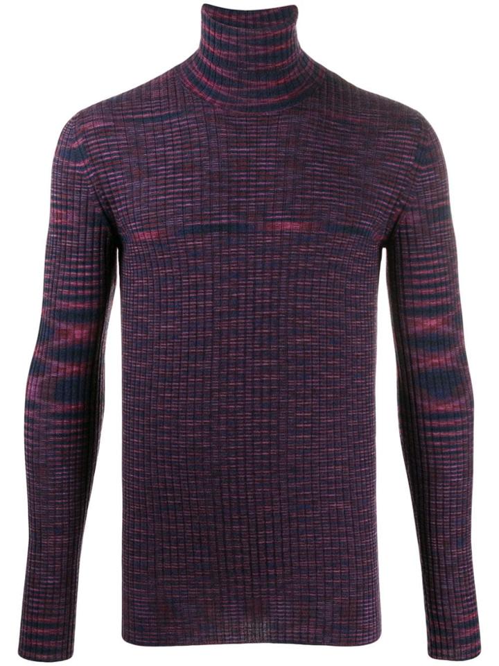 Missoni Turtleneck Ribbed Jumper - Purple