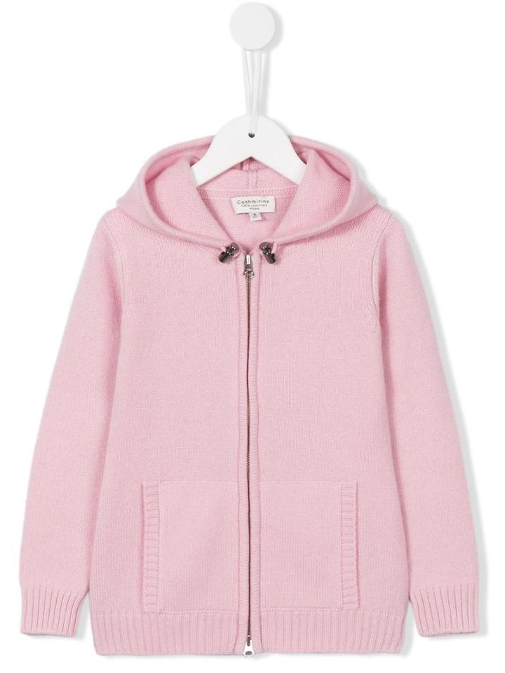 Cashmirino Toggle Hooded Cardigan, Girl's, Size: 8 Yrs, Pink/purple