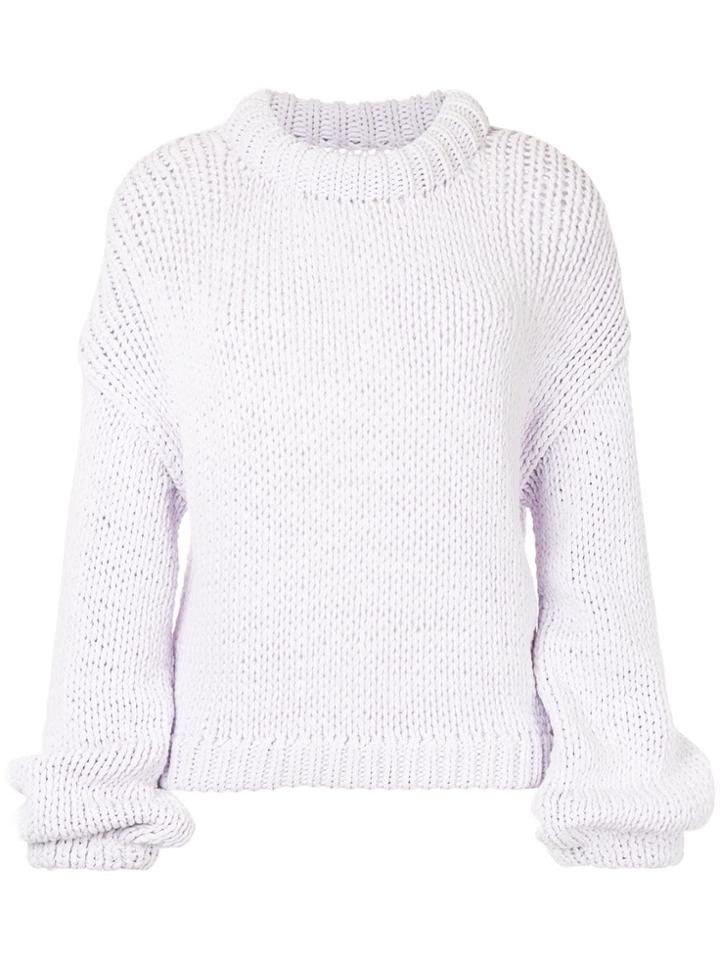 Tibi Drop Shoulder Sweater - Purple