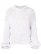 Tibi Drop Shoulder Sweater - Purple