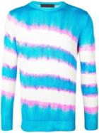 The Elder Statesman Tie Dye Stripe Jumper - Blue
