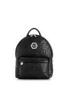 Philipp Plein Crystal Quilted Backpack - Black