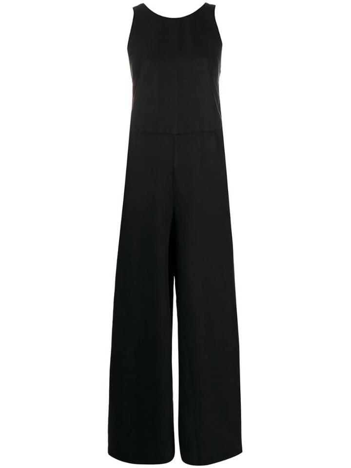 Ymc Wide-leg Flared Jumpsuit - Black