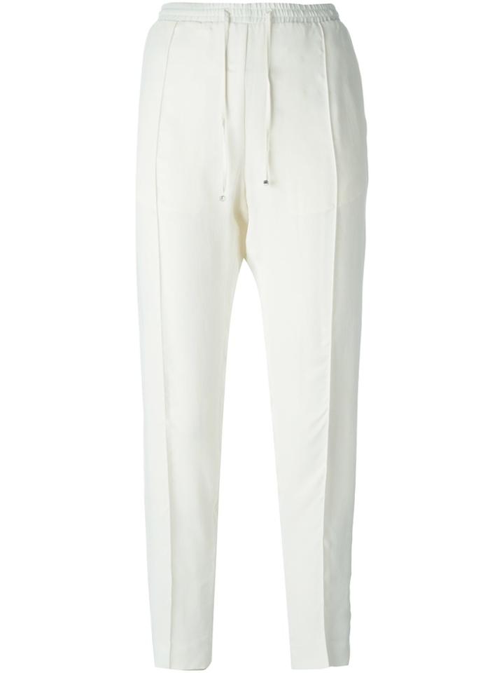 Moncler Tapered Crepe Trousers - White