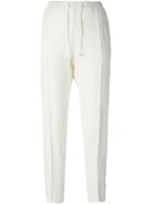 Moncler Tapered Crepe Trousers - White