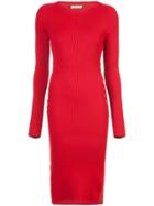 Mugler Slim-fit Knitted Dress - Red
