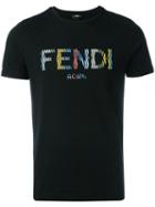 Fendi Fendi Roma T-shirt, Men's, Size: 48, Black, Cotton