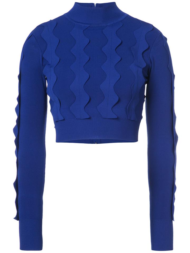 David Koma Cropped Jumper - Blue