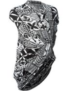 Junya Watanabe Comme Des Garçons Side Gathered Printed Top