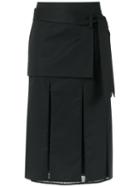Giuliana Romanno Panelled Skirt, Women's, Size: 38, Black, Cotton/elastodiene