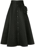 Ujoh Quilted Flared Skirt - Black