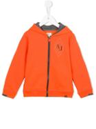 Armani Junior Logo Print Hoodie, Boy's, Size: 10 Yrs, Yellow/orange