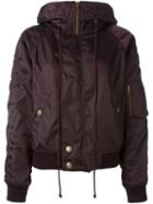Chloé Hooded Puffer Jacket, Women's, Size: 40, Pink/purple, Polyamide/viscose/sheep Skin/shearling