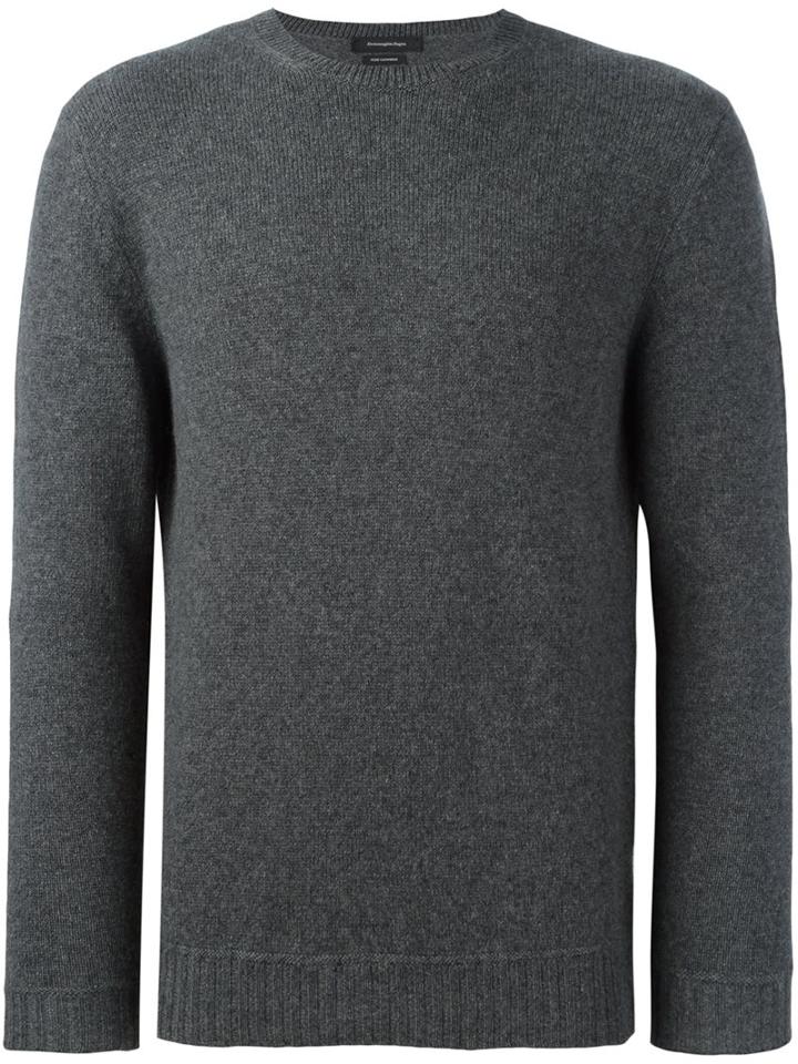 Ermenegildo Zegna Crew Neck Jumper, Men's, Size: 50, Grey, Cashmere