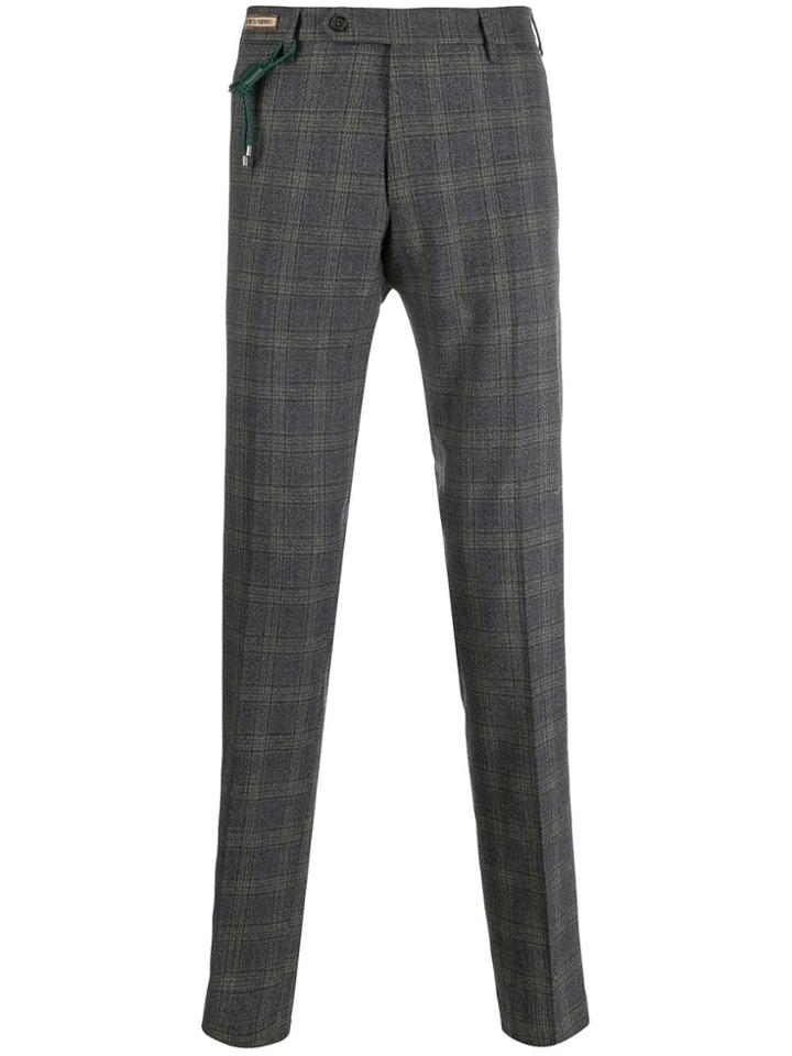 Berwich Plaid Tailored Trousers - Brown