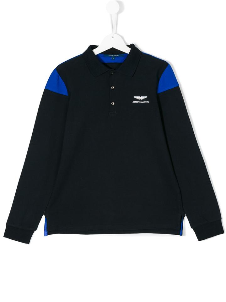 Aston Martin Kids Logo Embroidered Polo Shirt - Blue