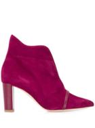 Malone Souliers Front Slit Ankle Boots - Pink