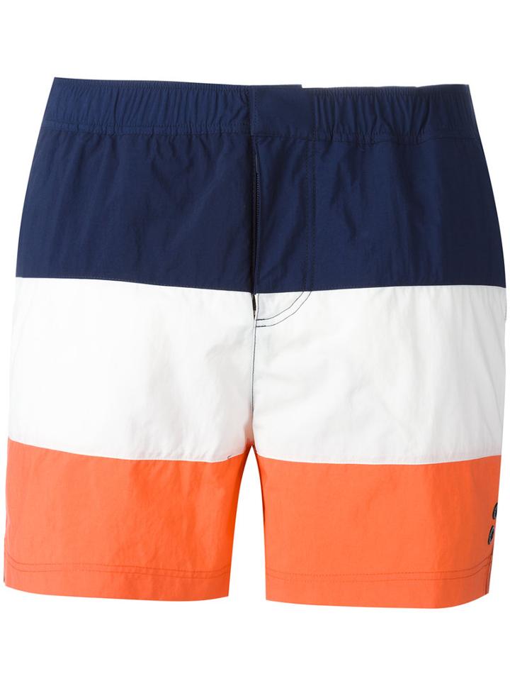 Ron Dorff Striped Swim Shorts, Men's, Size: Xl, Blue, Polyamide/polyester
