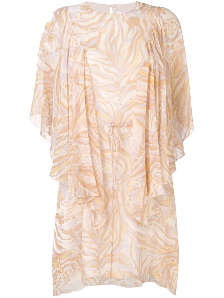 See By Chloé Printed Layered Dress - Neutrals