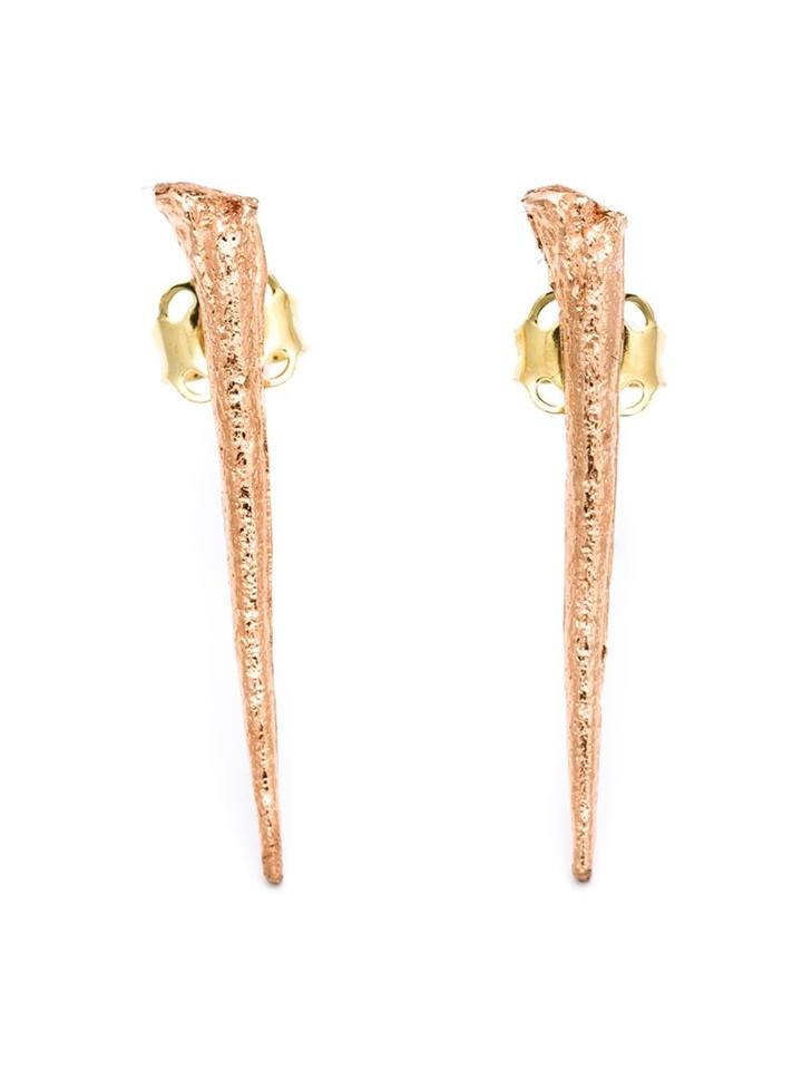 Pearls Before Swine Forged Thorn Earrings, Women's, Metallic, 14kt Rose Gold