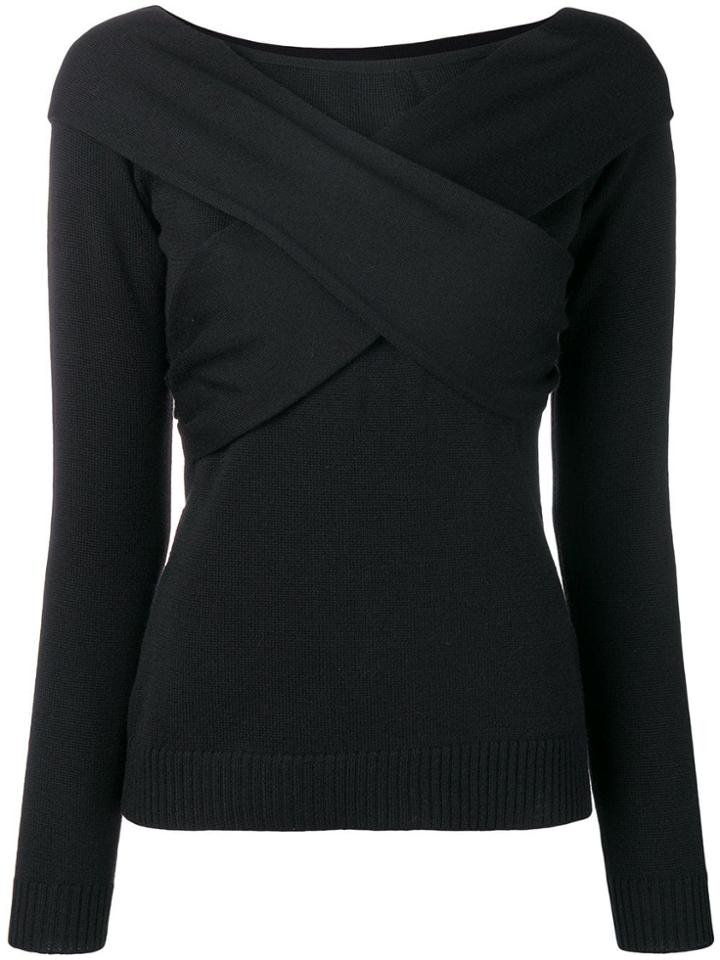 Dondup Crossover Knitted Top - Black