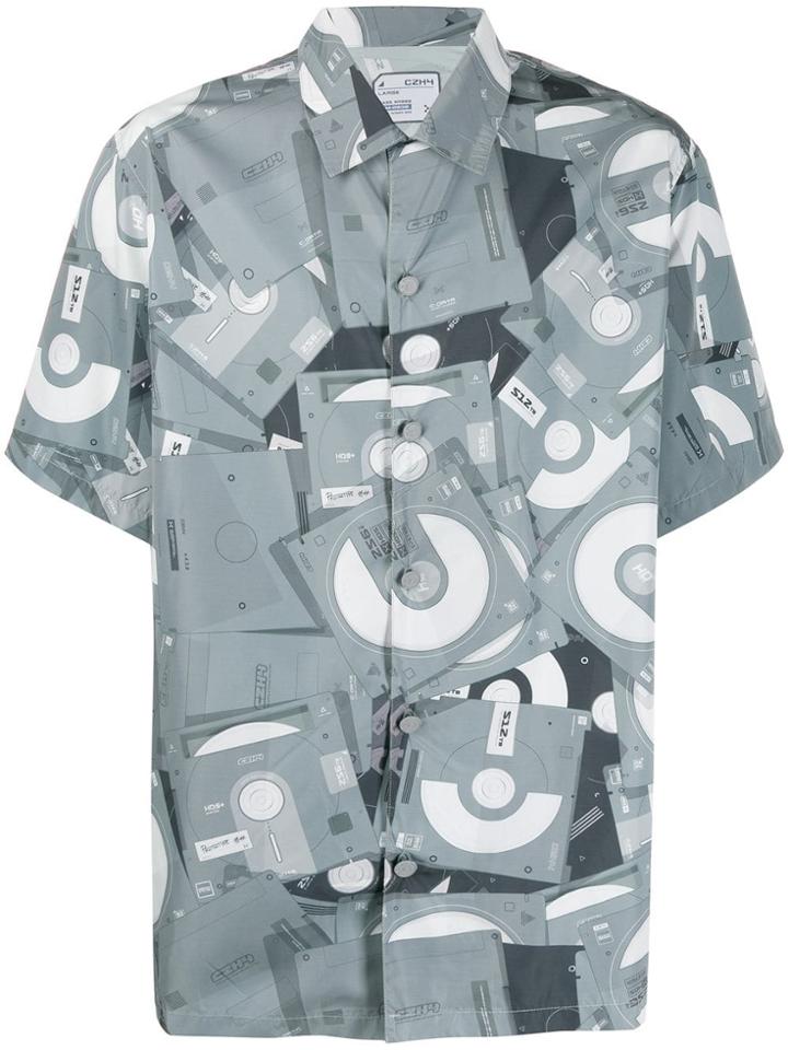 C2h4 Disc Print Shirt - Grey