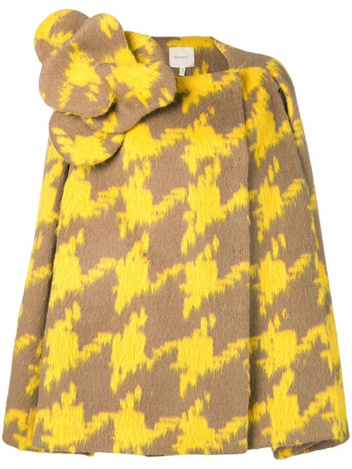 Delpozo Textured Cape Coat - Yellow