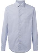 Xacus Geometric Pattern Button-up Shirt, Men's, Size: 41, Blue, Cotton