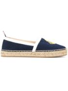 Thom Browne Espadrille With Rubber Sole In Anchor Embroidered Canvas -
