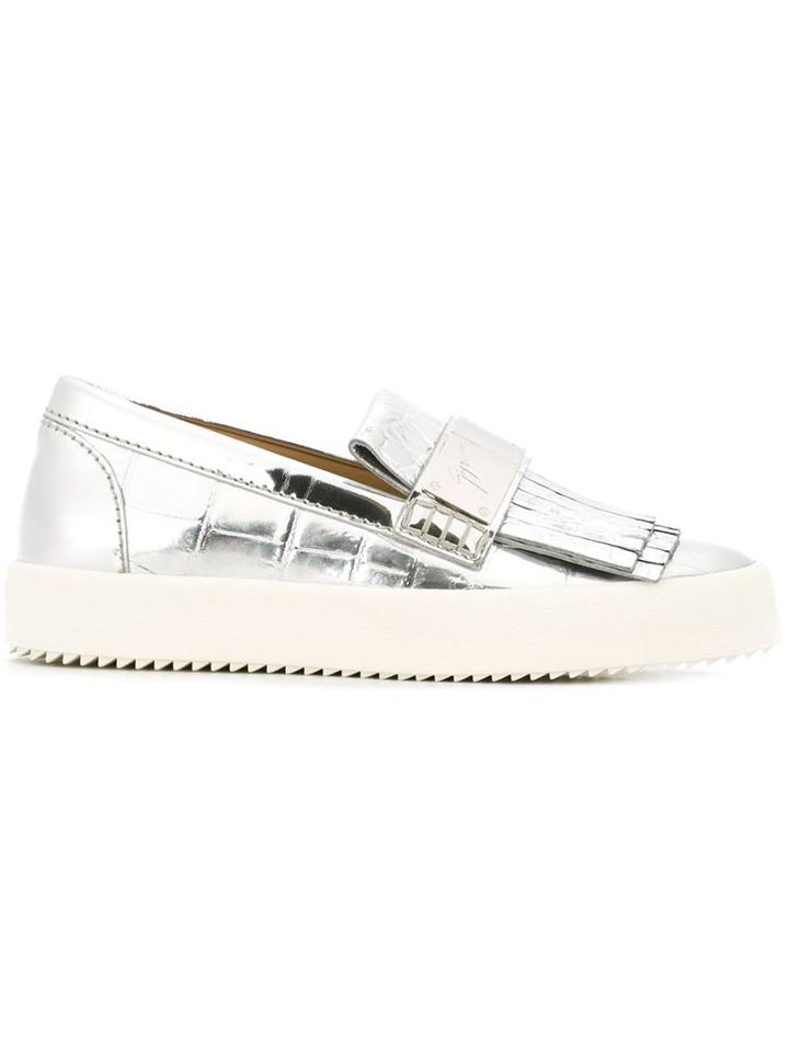 Giuseppe Zanotti Design Front Plaque Metallic Sneakers