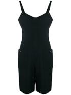 Chanel Vintage Spaghetti Straps Slim Playsuit - Black