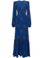 The Vampire's Wife Belle Padded Shoulder Floral Print Maxi Dress -